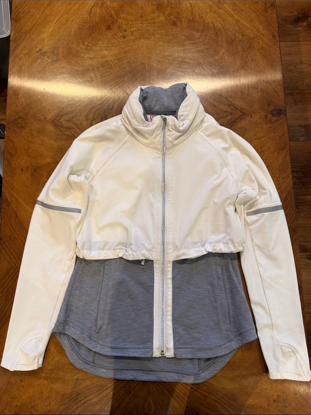 Athleta White and Gray Two-Tone Utility Jacket